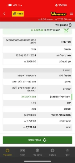 צילום טופס הזכייה של רועי ש.